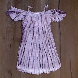 Purple tie-dye flowy dress